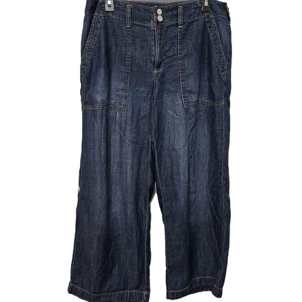 Seven7 Wide Leg High-Rise Jeans Women's 8 (33x23) Blue Pockets Relaxed VGUC